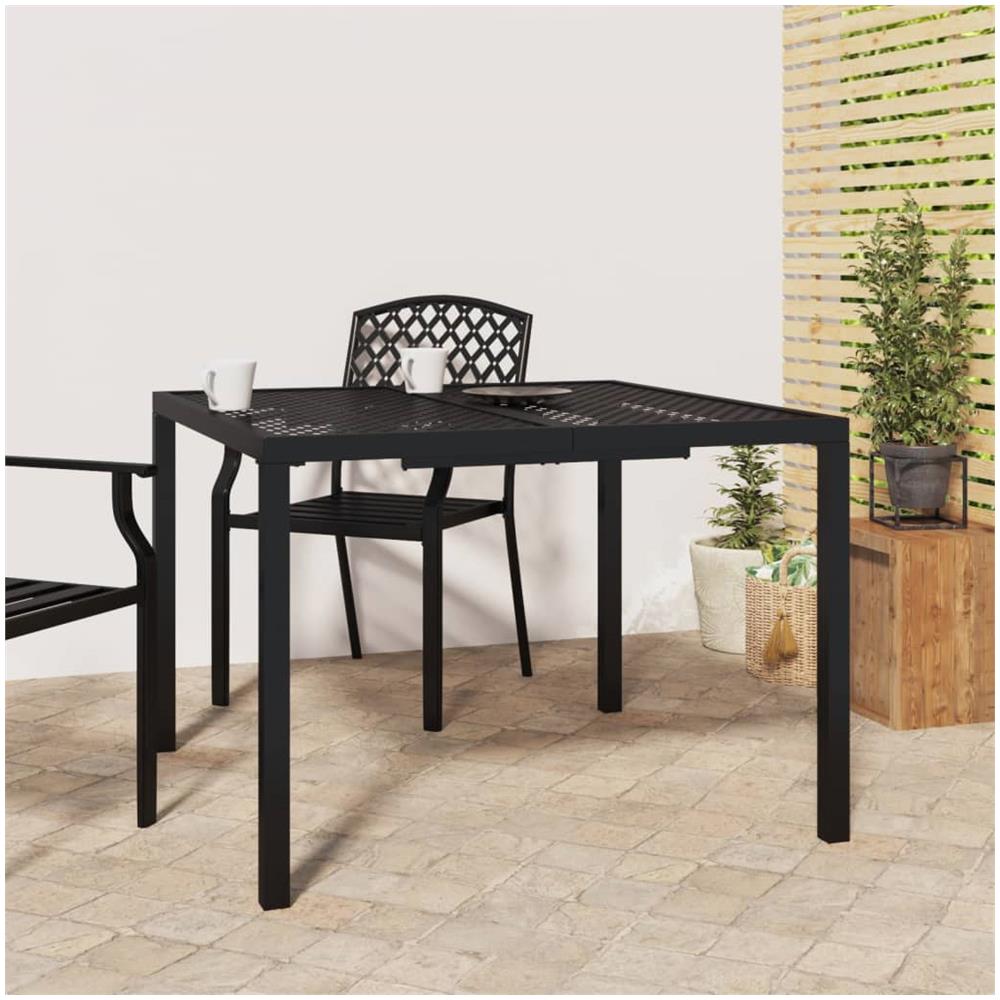 Tavolo Da Giardino Antracite 100x100x72 Cm Acciaio - Foto 1