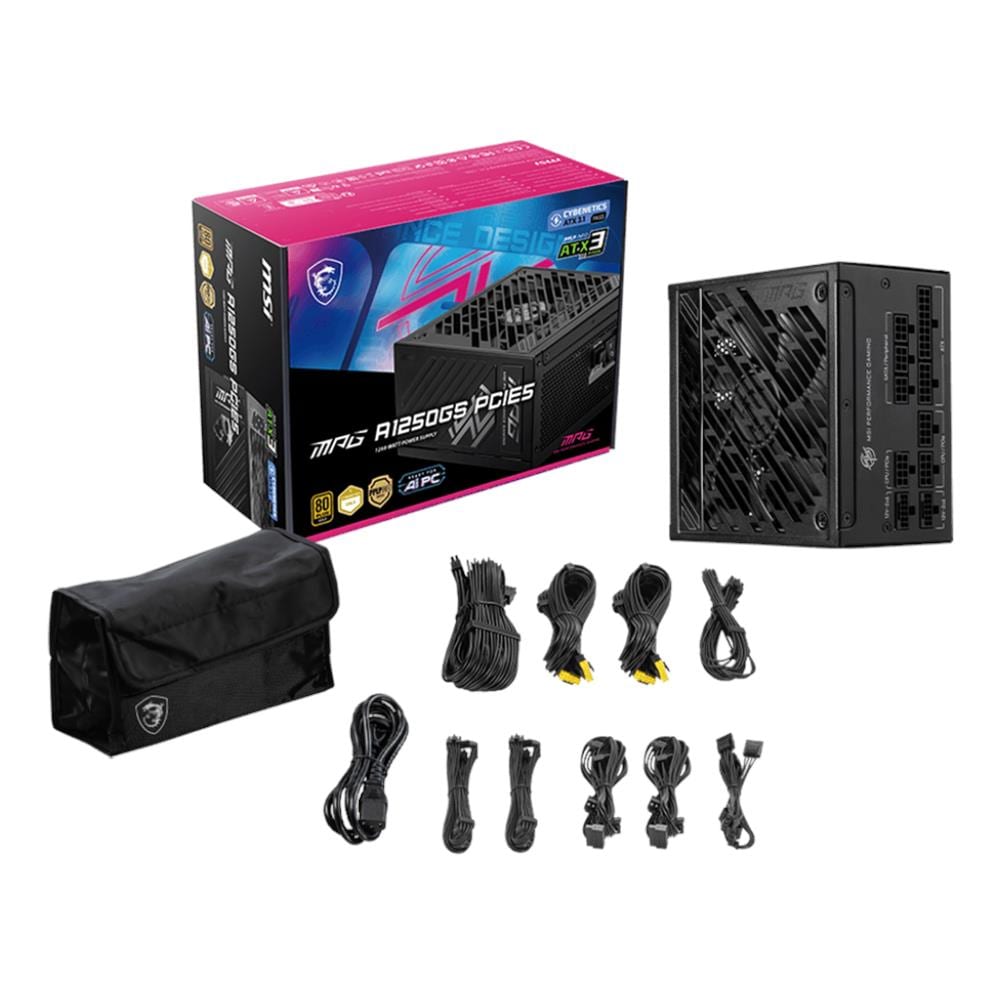 MPG A1250GS PCIE5 alimentatore per computer 1250 W 20+4 pin ATX ATX Nero - Foto 5