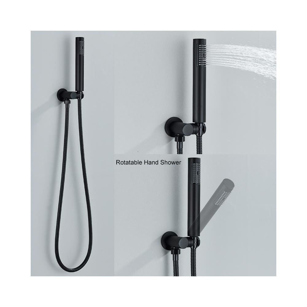Rubinetto per doccia, Blackswan, tipo M255, modello nero opaco con bocca girevole, misura 30 cm - Foto 4