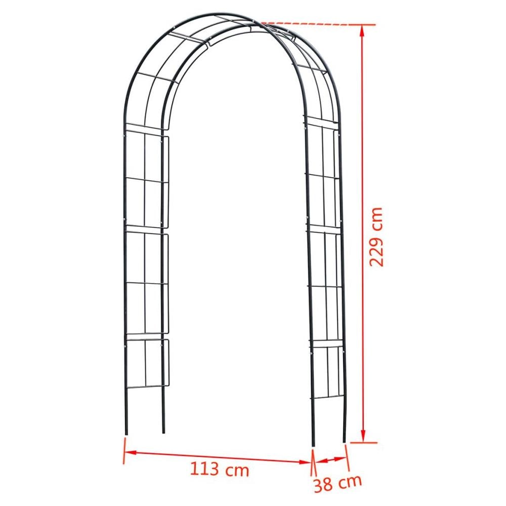 6040802 Arco Da Giardino In Metallo Nero - Foto 7