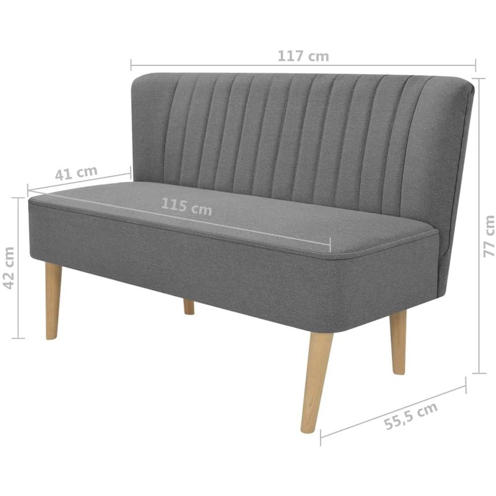 Divano in Stoffa 117x55,5x77 cm Grigio Chiaro - Foto 4