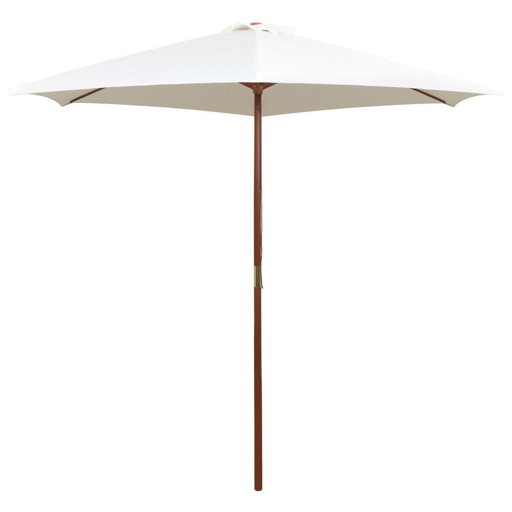 Ombrellone 270x270 Cm Palo In Legno Bianco Crema - Foto 1
