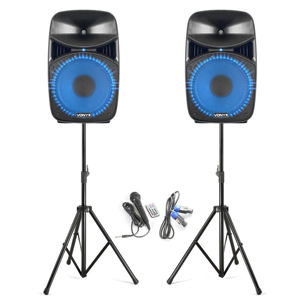 Impianto Audio Amplificato Attivo 800w Casse Acustiche 12"" + Stativi + Cavi - Foto 8
