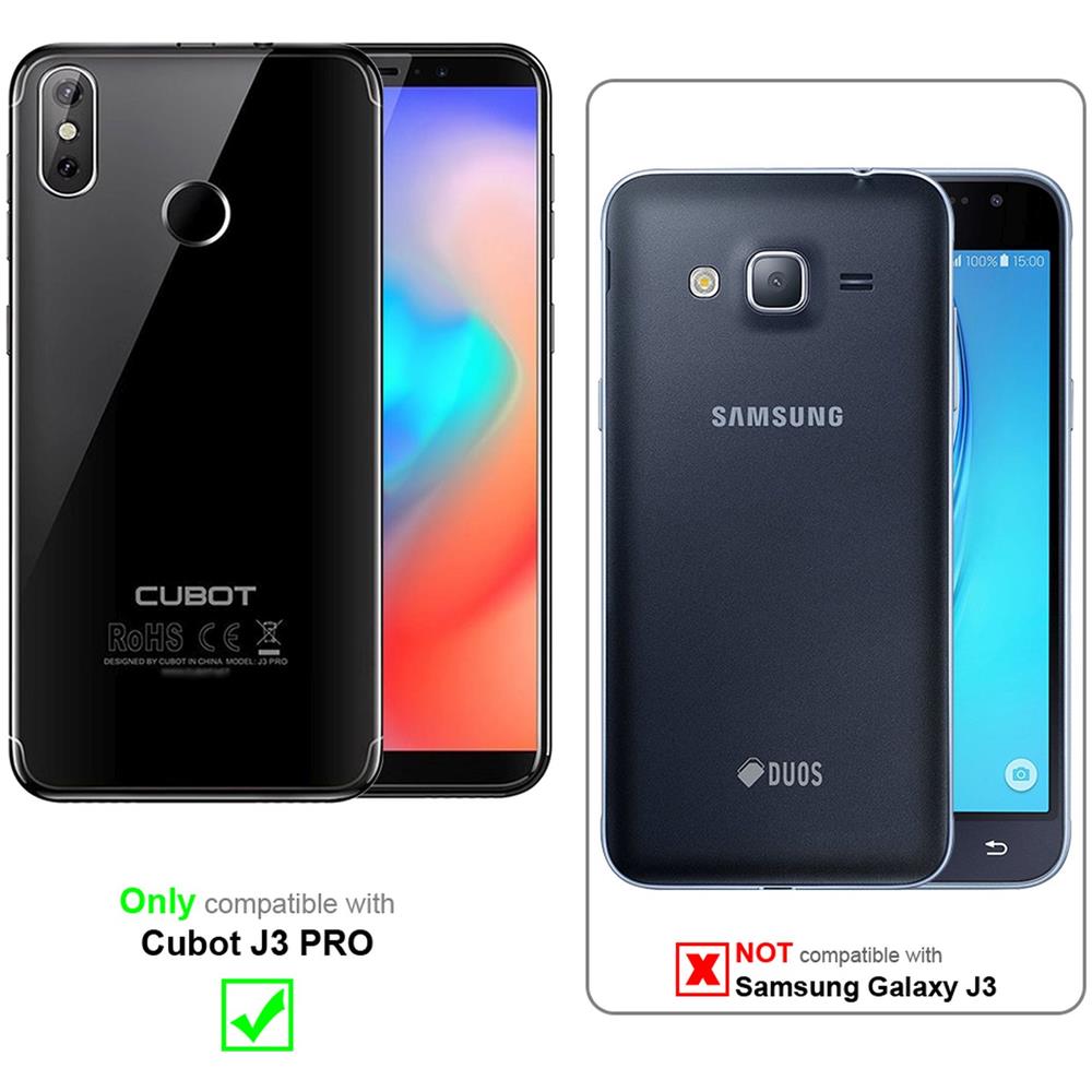 Custodia Compatibile Con Cubot J3 Pro In Nero Carbone - Coperchio Protettiva Con Chiusura Magnetica, Funzione Stand E Tasca Per Le Carte - Foto 2