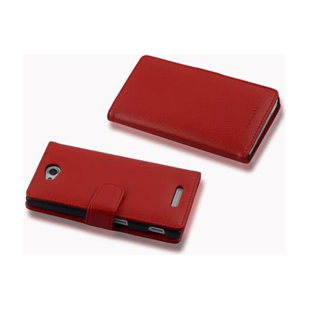 Cadorabo Custodia Compatibile Con Sony Xperia C In Rosso Cremisi - Coperchio Protettivo In Ecopelle Testurizzata E Tasca Per Carte Di Credito - Foto 4
