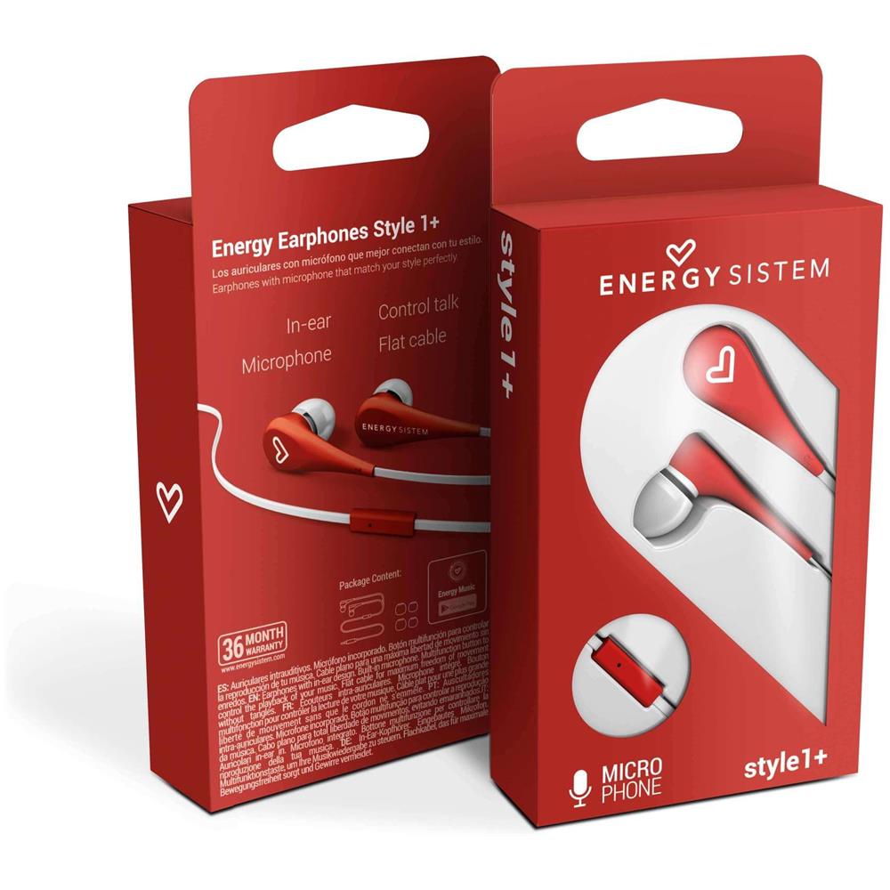 Style 1+ Auricolare Stereo con Microfono + Tasto Volume - Rosso - Foto 5