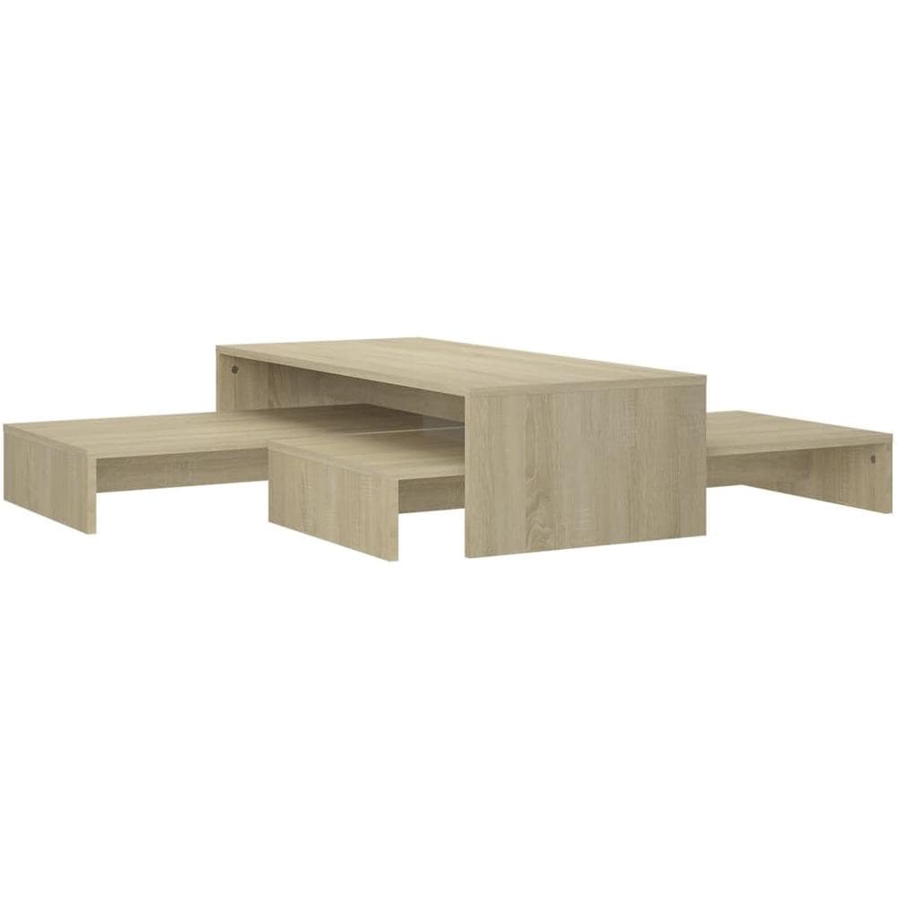 Set Tavolini Estraibili Rovere Sonoma 100x100x26,5 Multistrato - Foto 2