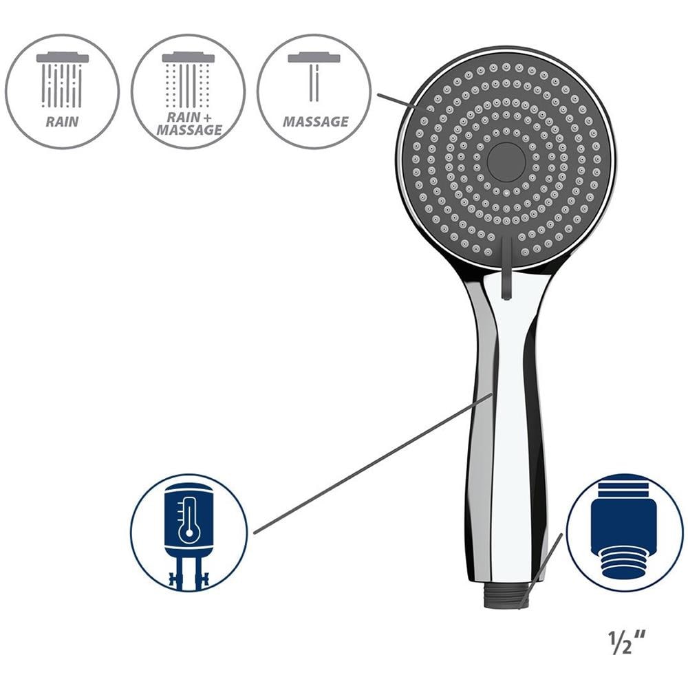 Cuffia Doccia Con Funzione Di Risparmio Idrico, Ø 9,6 Cm, 3 Flussi, - Foto 2