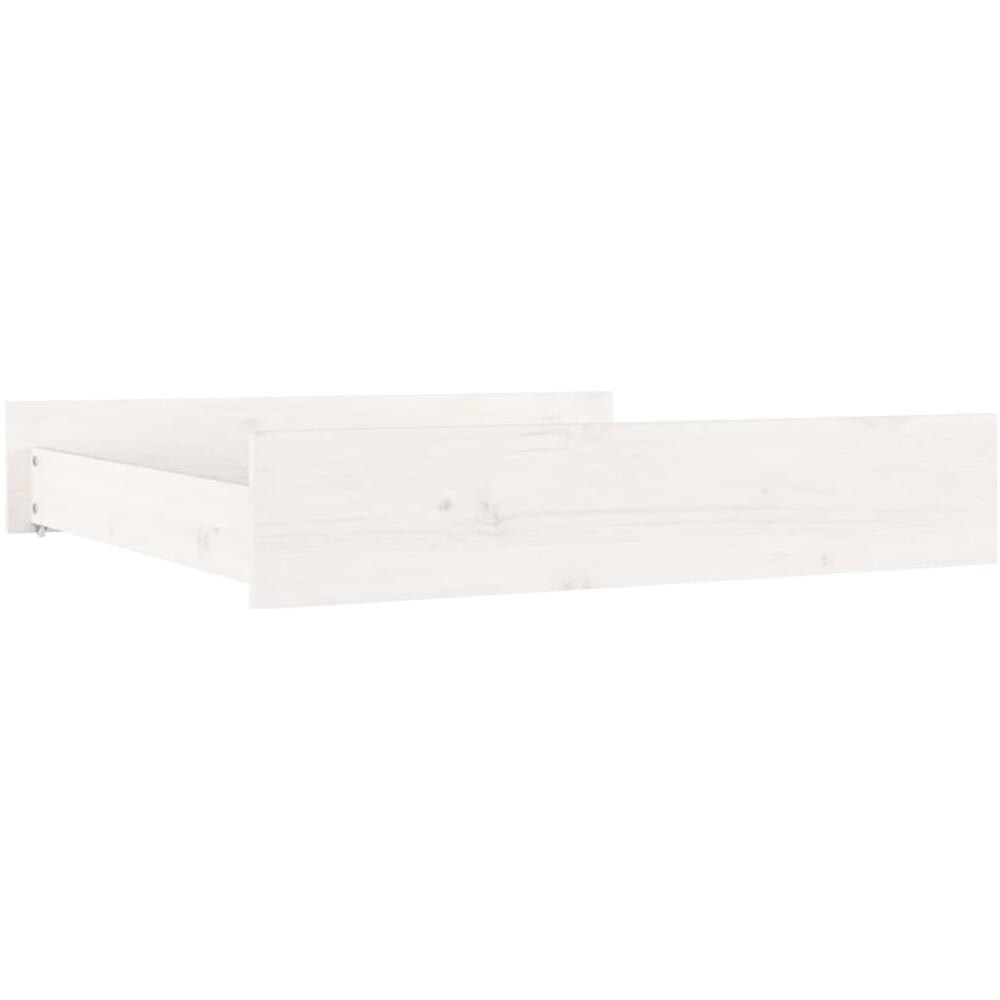 Cassetti Per Letto 2 Pz In Legno Massello Di Pino Bianco - Foto 2