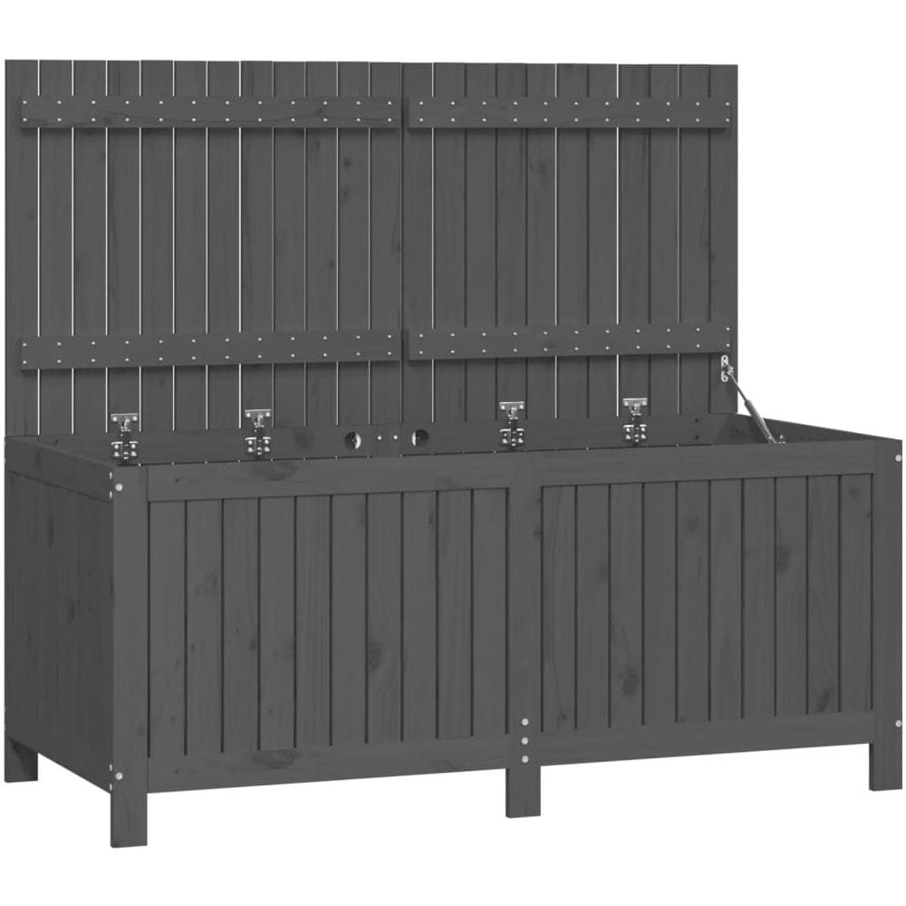 Contenitore Da Giardino Grigio 147x68x64 Cm Legno Massello Pino - Foto 1