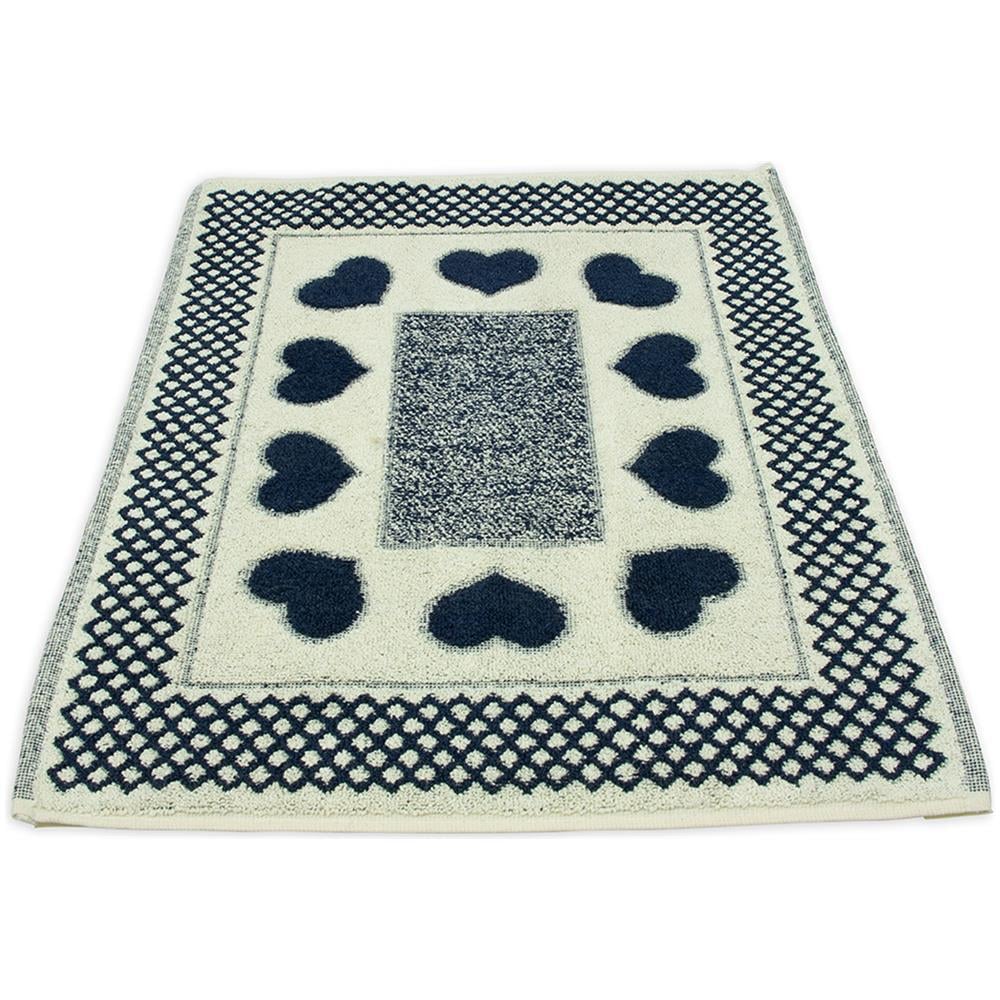 Tappeto Bagno Doccia Spugna Tappetino Assorbente Cotone Pelo Corto Mod. Love O.b 60x120 Blu - Foto 1