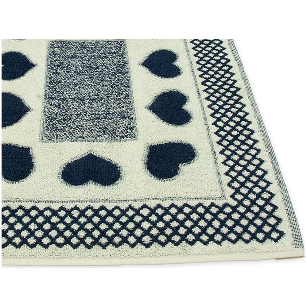 Tappeto Bagno Doccia Spugna Tappetino Assorbente Cotone Pelo Corto Mod. Love O.b 60x120 Blu - Foto 2