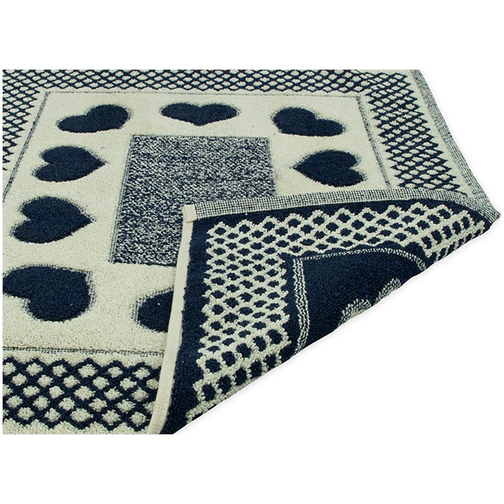 Tappeto Bagno Doccia Spugna Tappetino Assorbente Cotone Pelo Corto Mod. Love O.b 60x120 Blu - Foto 5