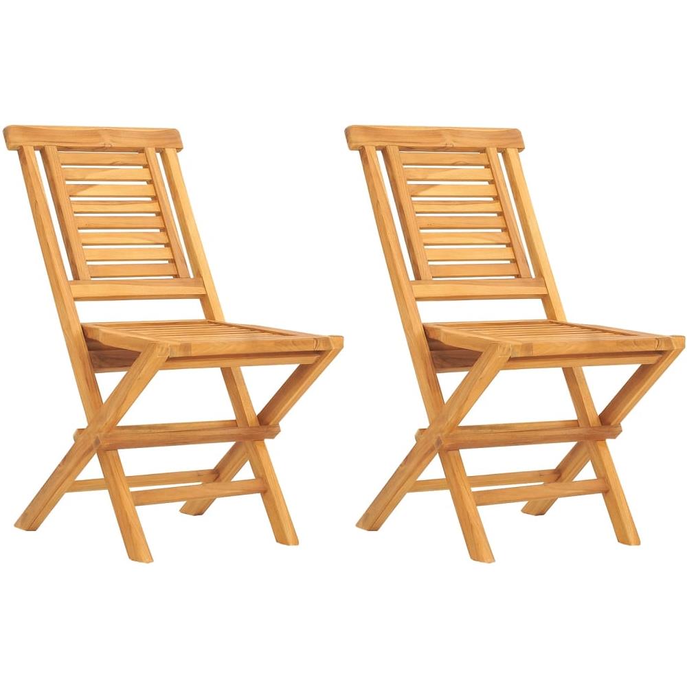 Sedie Da Giardino Pieghevole 2pz 47x63x90cm Legno Massello Teak - Foto 2