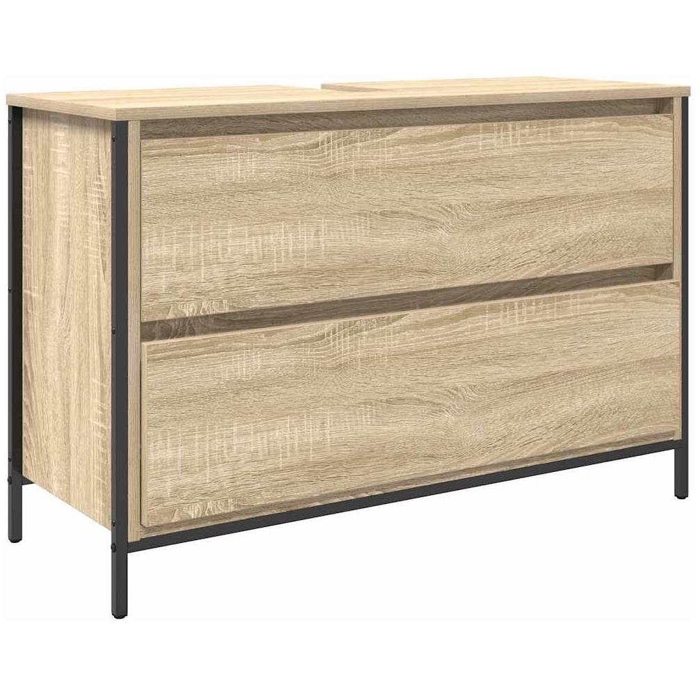 Mobile Lavabo da Bagno con Cassetti Rovere Sonoma 90x34,5x60 cm - Foto 1