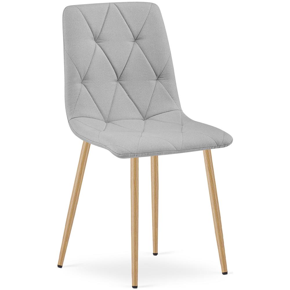 Sedia imbottita TYRA - Elegante tessuto grigio chiaro x 2 - Foto 2