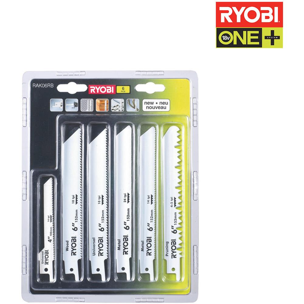 Confezione Da 6 Lame Universali Per Sega Universale Oneplus Ryobi Oneplus Per Legno E Metallo 100/152 Mm Rak06rb - Foto 1