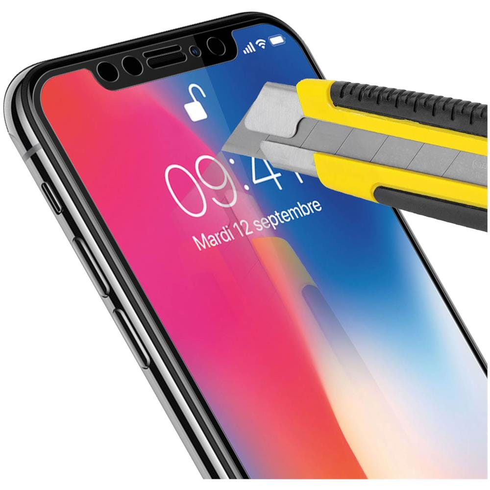 Pellicola Iphone X / Xs Vetro Temperato Ultraresistente 9h Contorno Nero - Foto 9