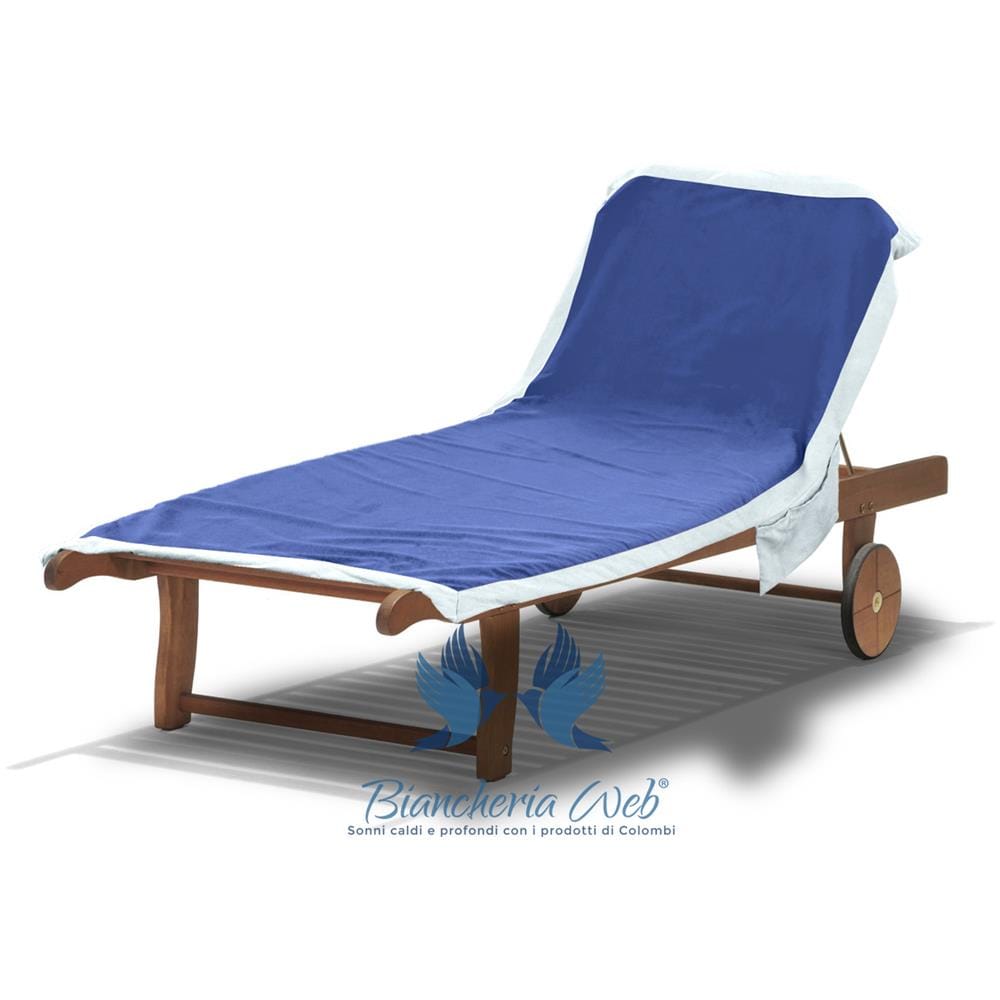 Telo Mare Lettino In Microfibra Spiaggia Piscina Mod Tinta Unita Comodo 75x185 Blu-azzurro - Foto 2