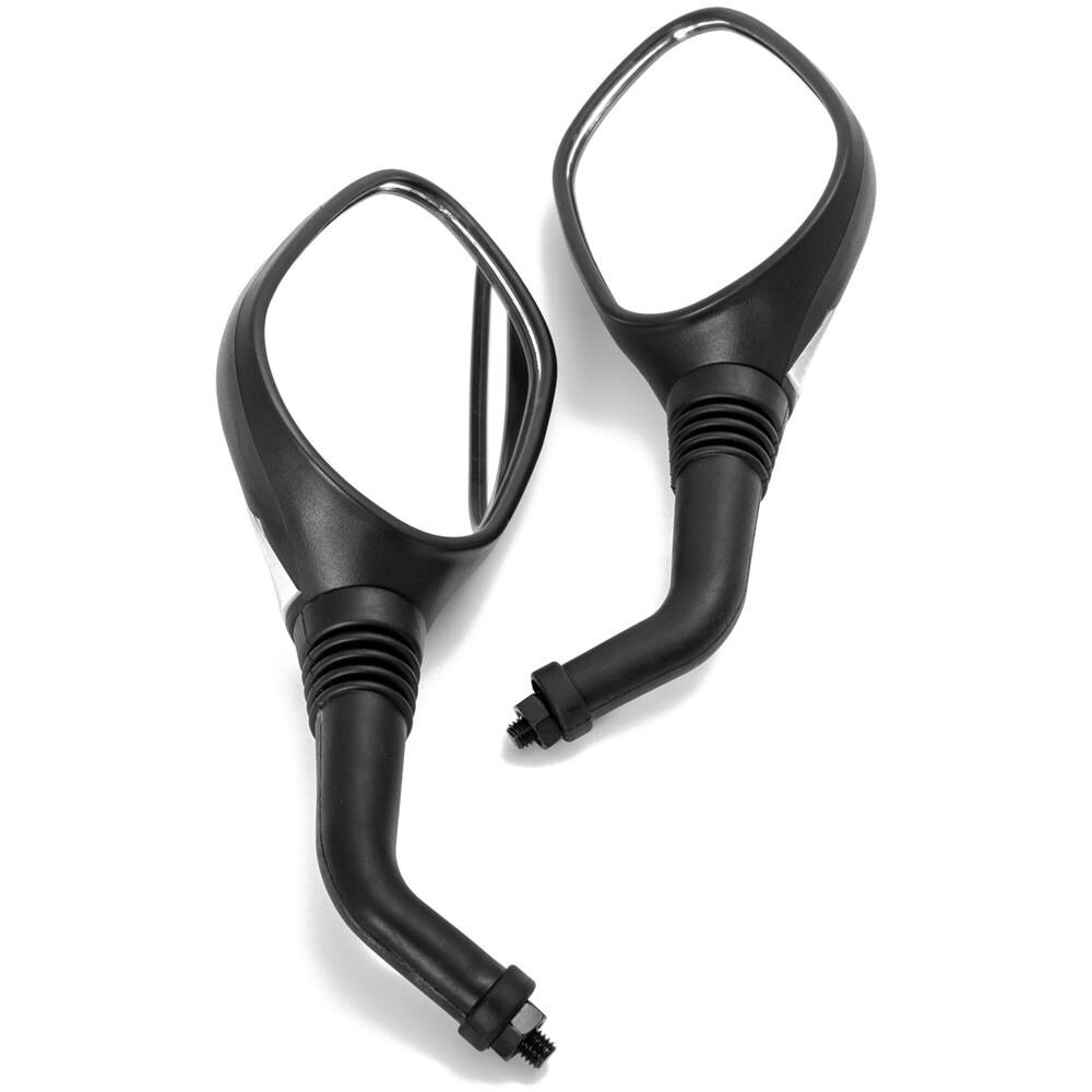 Specchietti Retrovisori Metallo Moto Universali 8mm Nero Argento - Foto 2