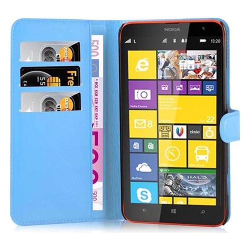 Custodia Compatibile Con Nokia Lumia 1320 In Pastello Blu - Coperchio Protettiva Con Chiusura Magnetica, Funzione Stand E Tasca Per Le Carte - Foto 2