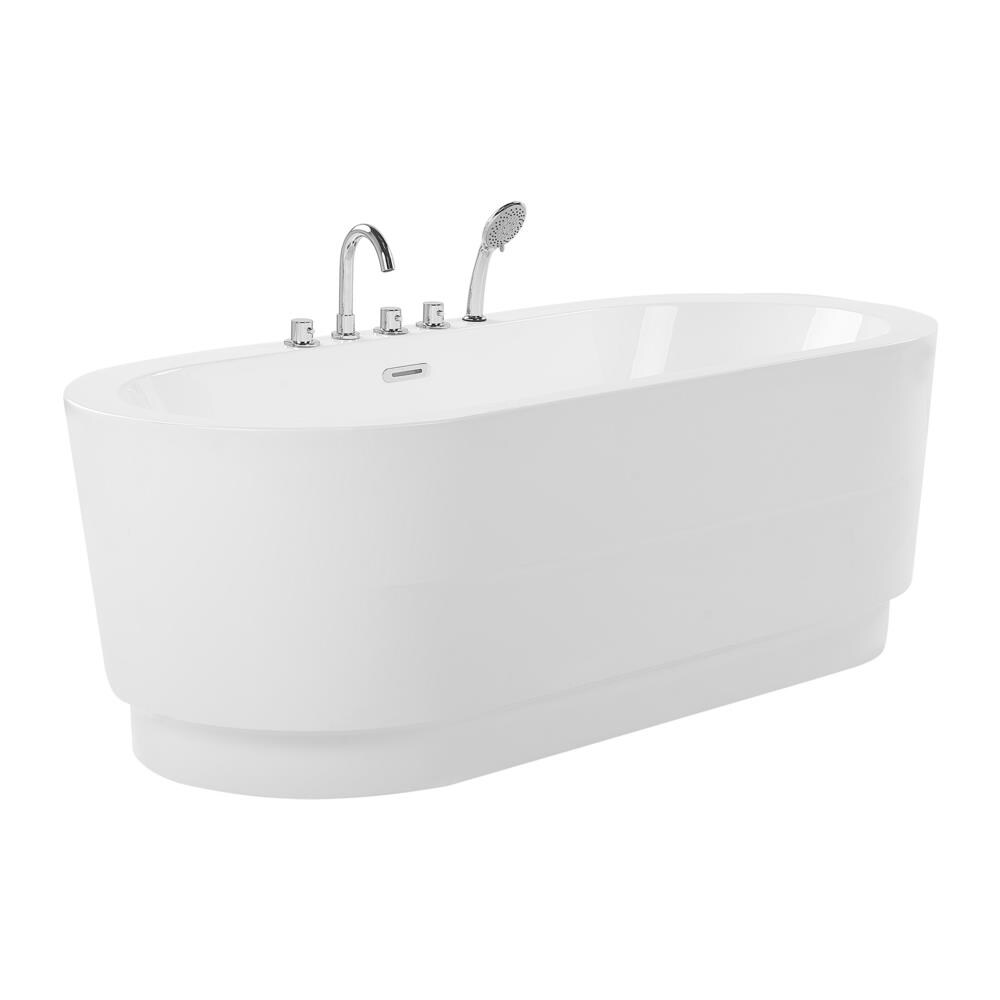 Vasca Da Bagno Freestanding Ovale Con Miscelatore Bianca 170 Cm Empresa - Foto 2