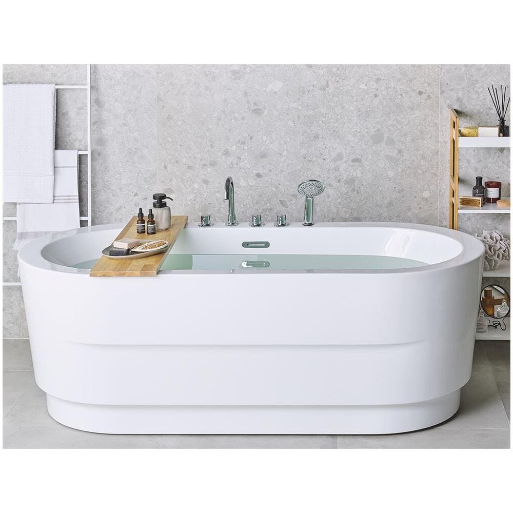 Vasca Da Bagno Freestanding Ovale Con Miscelatore Bianca 170 Cm Empresa - Foto 1