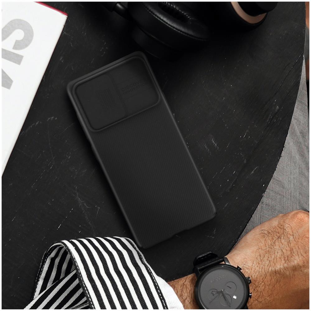 Cover Galaxy S20 Fe Protezione Finitura Striata Copertura Fotocamera Slide Nero - Foto 5