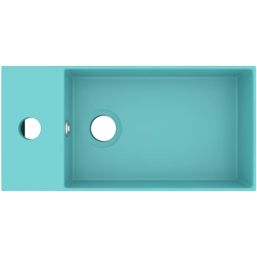 Lavandino con Troppopieno in Ceramica Verde Chiaro - Foto 2