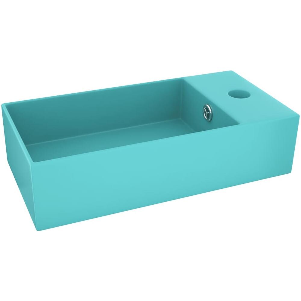 Lavandino con Troppopieno in Ceramica Verde Chiaro - Foto 1