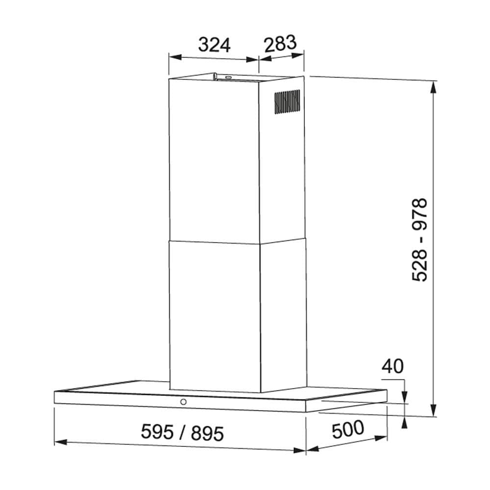 Cappa a Parete ARNO 90 XS /BK Aspirante 90 cm Colore Acciaio Inox / Nero - Foto 3