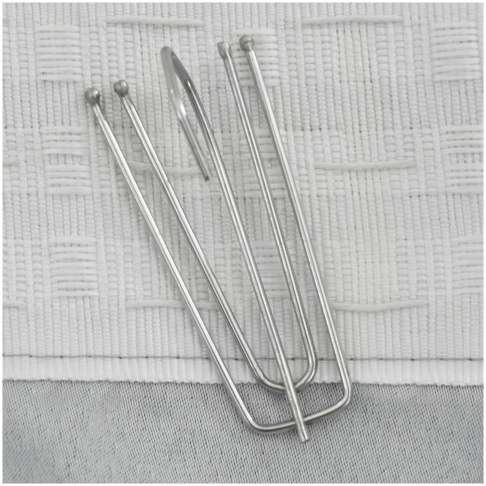 Tende Oscuranti con Ganci Effetto Lino 2 pz Grigie 140x245 cm - Foto 2