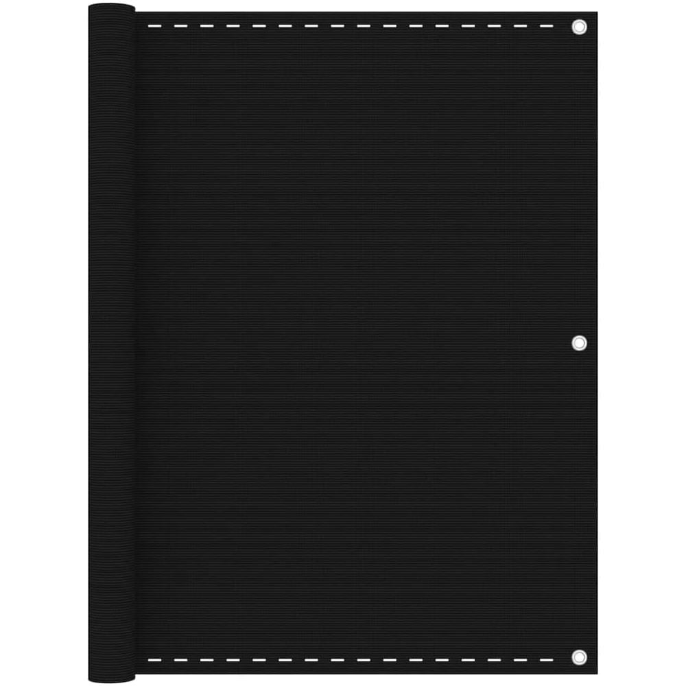 Paravento da Balcone Nero 120x600 cm in HDPE - Foto 1