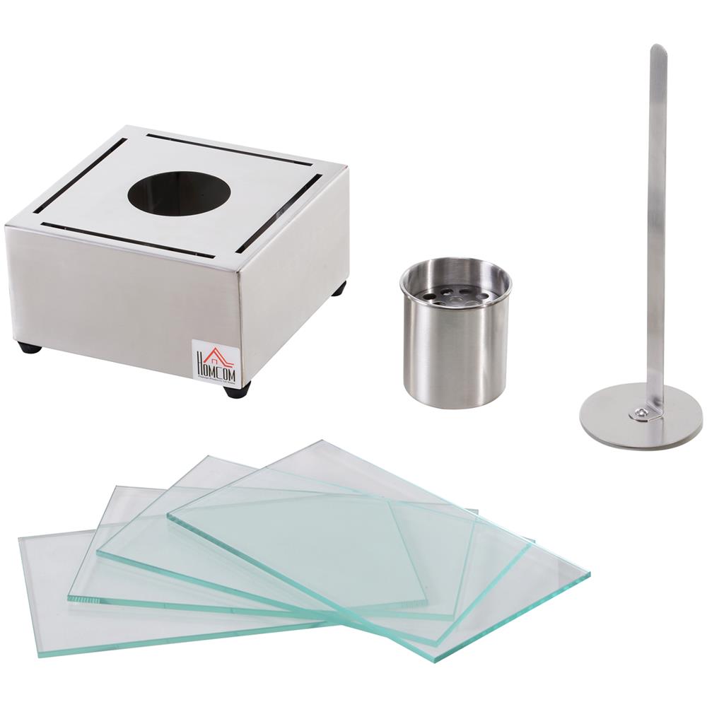 Biocamino In Acciaio E Vetro Per Interni Ed Esterni - Grigio - Foto 2