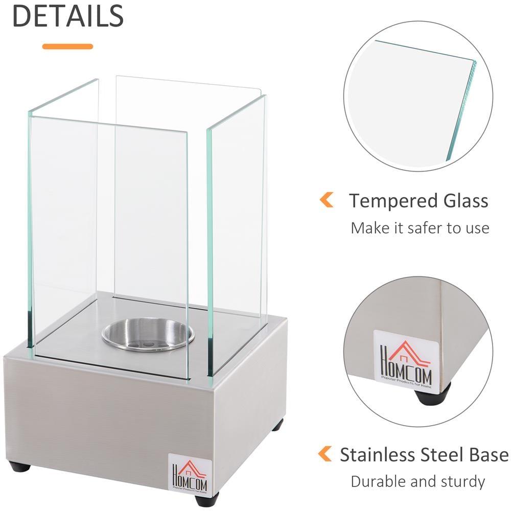 Biocamino In Acciaio E Vetro Per Interni Ed Esterni - Grigio - Foto 8