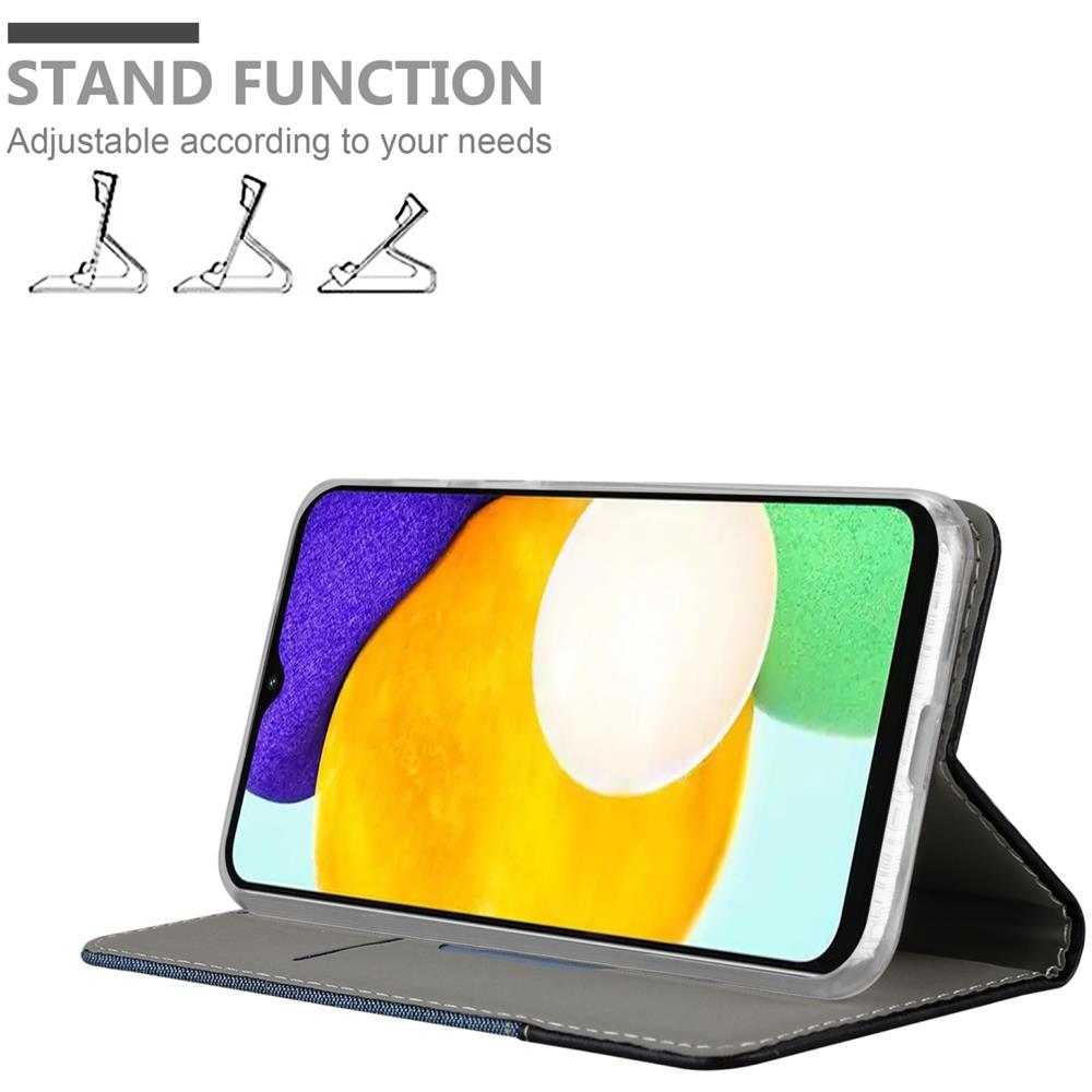 Custodia Compatibile Con Samsung Galaxy A13 5g In Blu Scuro Nero - Coperchio Protettiva Con Chiusura Magnetica, Funzione Stand E Tasca Per Le Carte - Foto 2