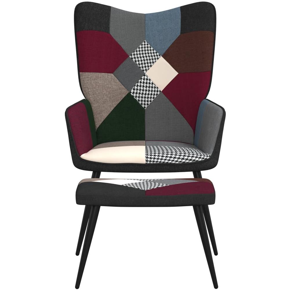Poltrona Relax Con Poggiapiedi In Tessuto Patchwork - Foto 2