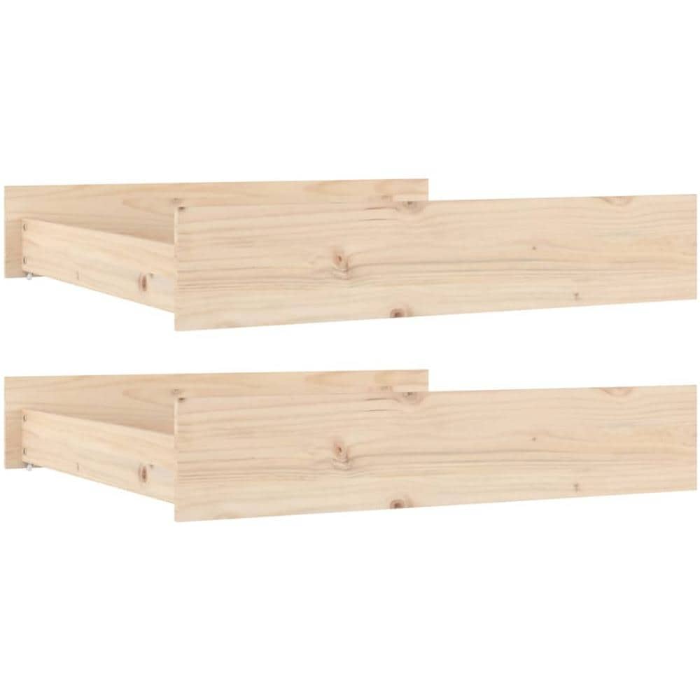 Cassetti Per Letto 2 Pz In Legno Massello Di Pino - Foto 2