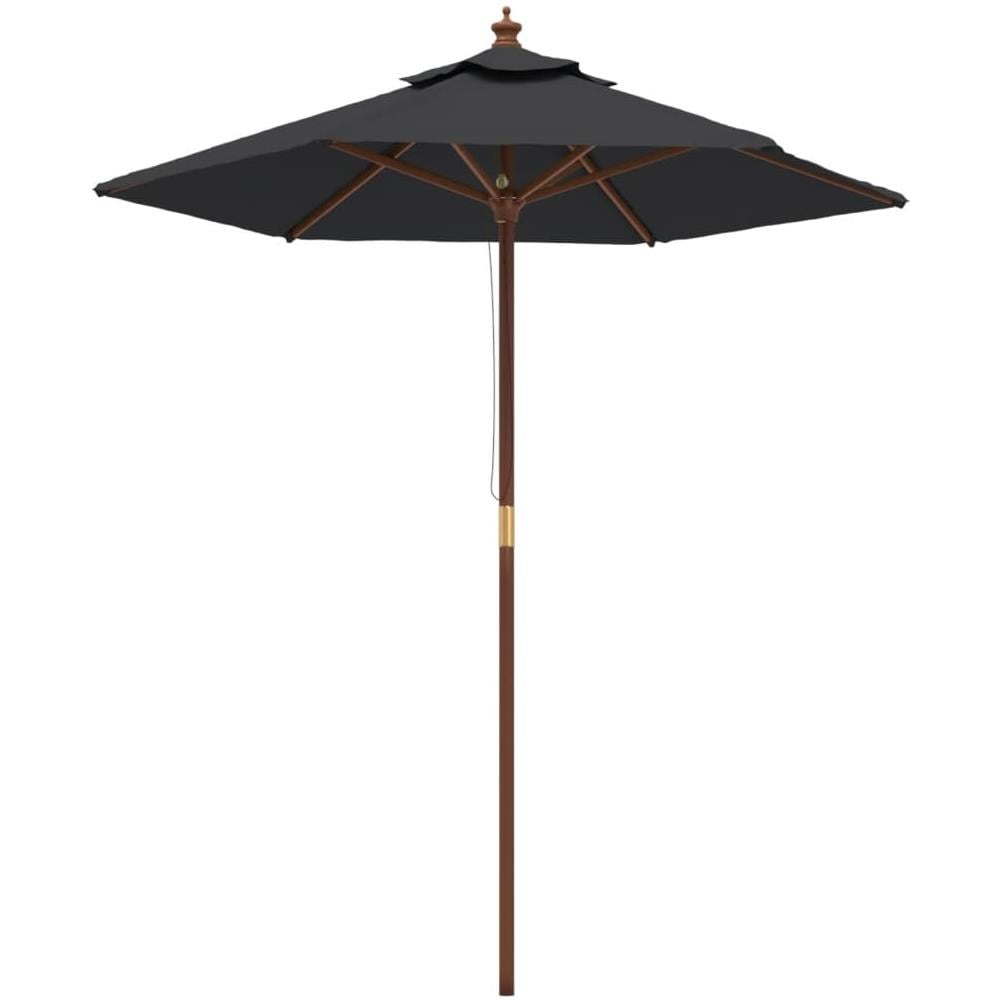 Ombrellone Da Giardino Con Palo In Legno Nero 196x231 Cm - Foto 2