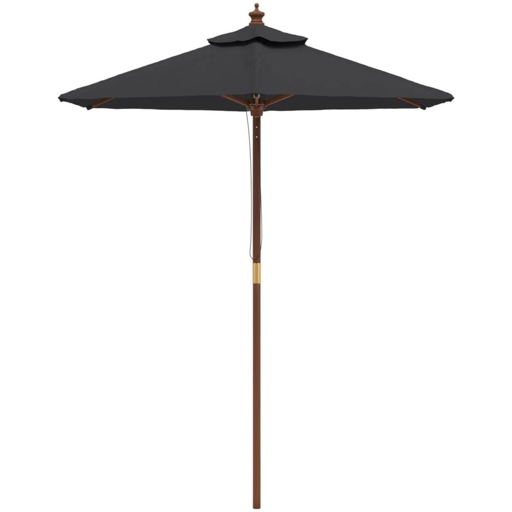 Ombrellone Da Giardino Con Palo In Legno Nero 196x231 Cm - Foto 3