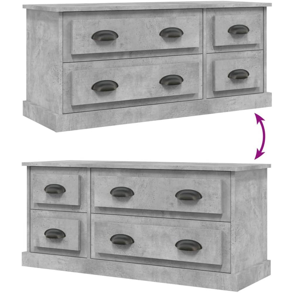 Mobile Porta Tv Grigio Cemento 100x35,5x45cm Legno Multistrato - Foto 8