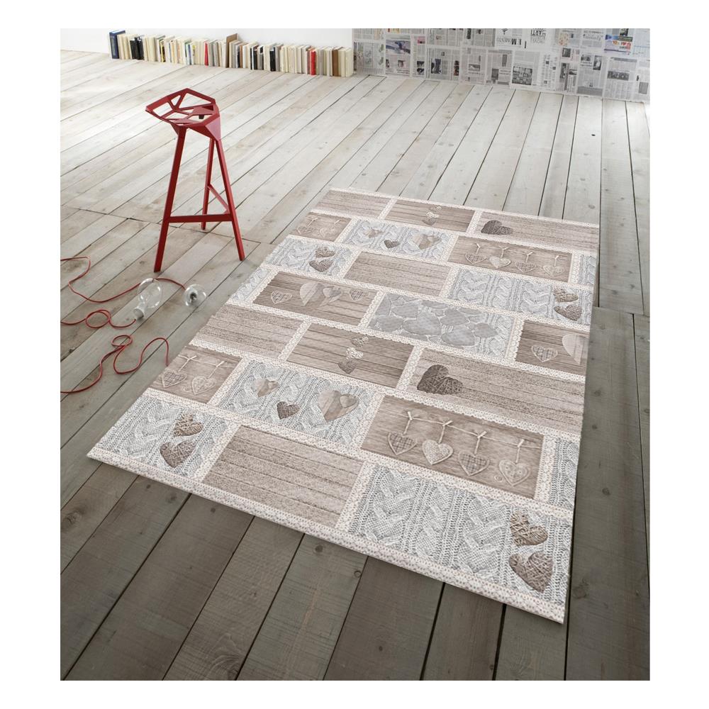 Tappeto Antiscivolo In Stampa Digitale Linea Pensieri Delicati Dis. Shabby Love 60x110 Beige - Foto 1