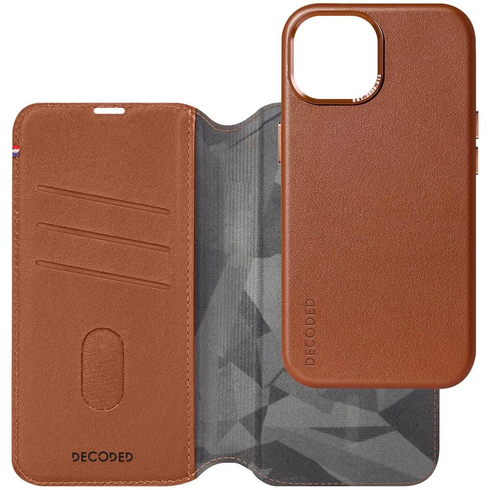 Custodia In Pelle Per Iphone 15 Plus Cover Staccabile Portafoglio Clay - Foto 1