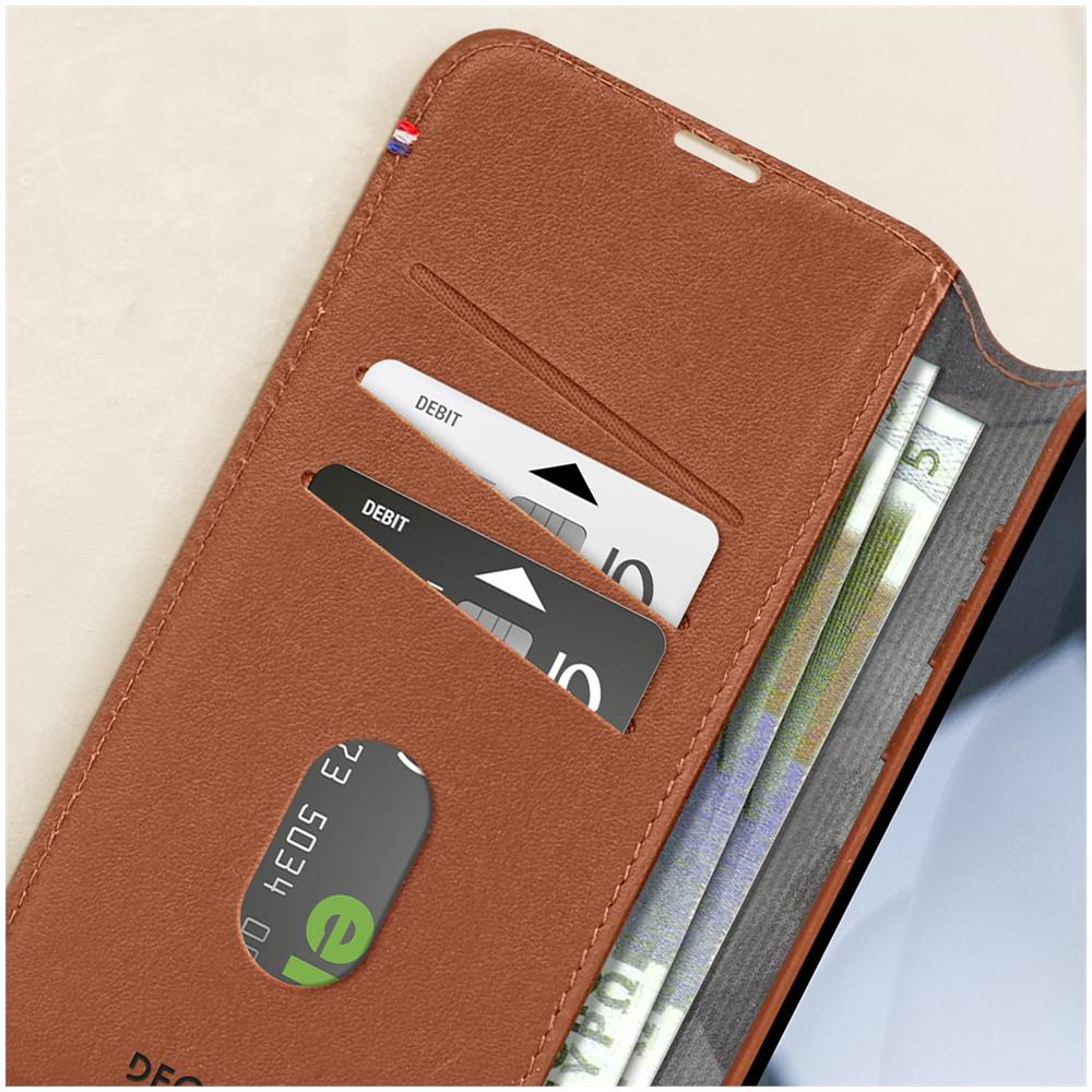 Custodia In Pelle Per Iphone 15 Plus Cover Staccabile Portafoglio Clay - Foto 2