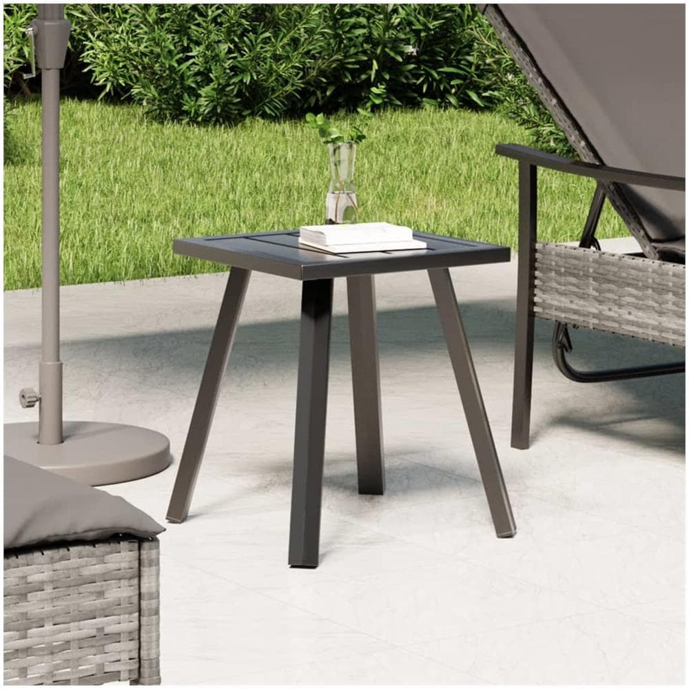 Tavolo da Giardino Antracite 34x34x38 cm Acciaio - Foto 1