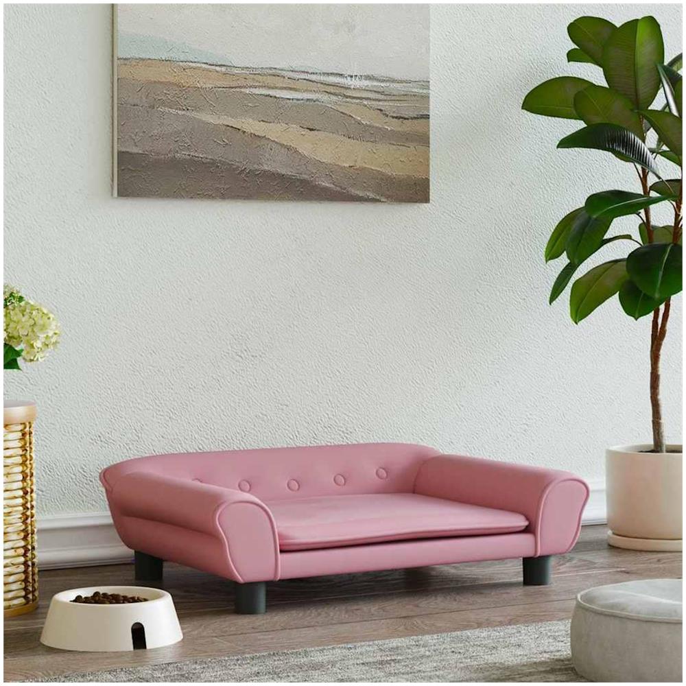 Lettino per Cani Rosa 70x48x22 cm in Velluto - Foto 2
