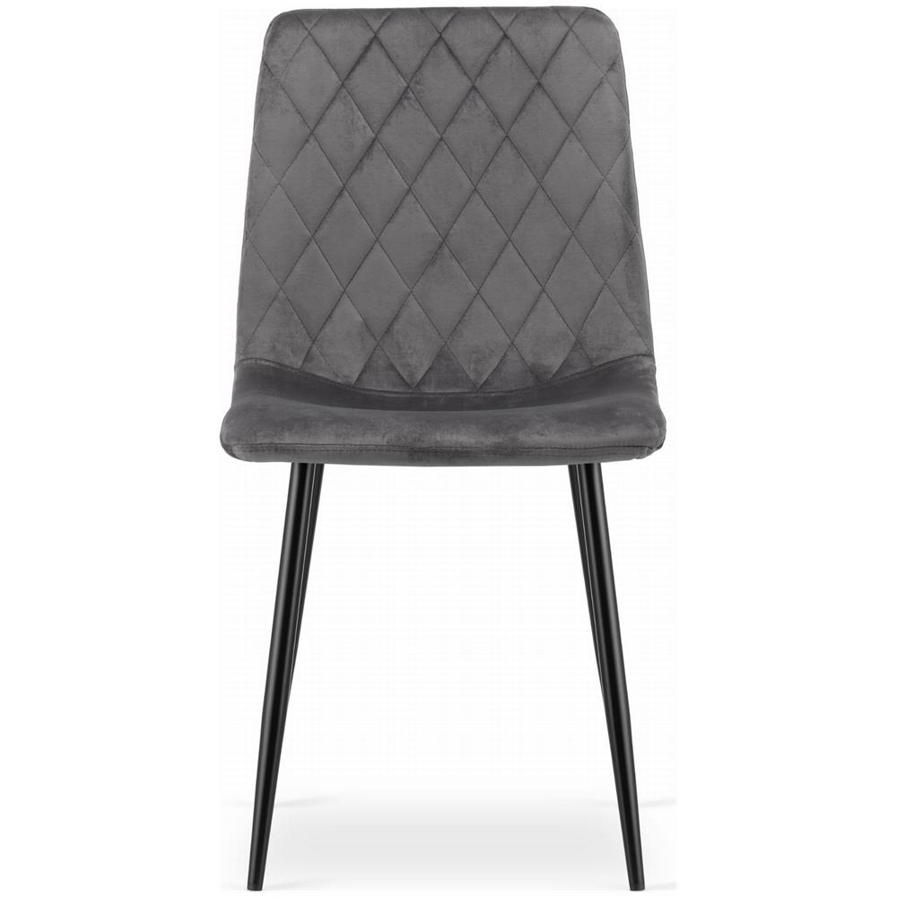 Sedia TURIN in velluto grigio scuro ergonomica per soggiorno - Foto 2