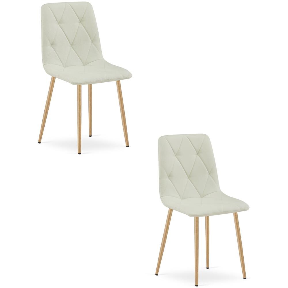 Sedia imbottita TYRA - Elegante beige per soggiorno x 2 - Foto 1
