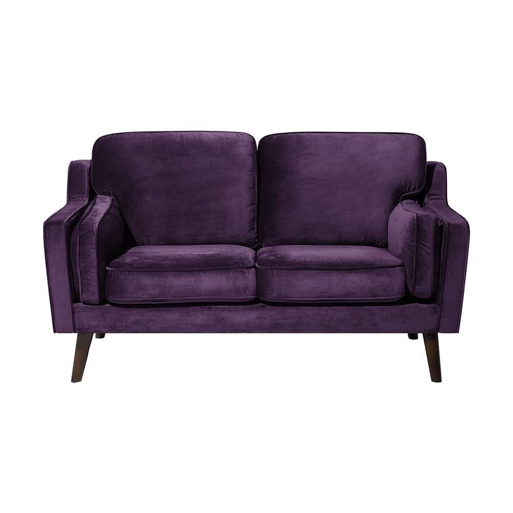 Divano A 2 Posti In Tessuto Viola Lokka - Foto 1