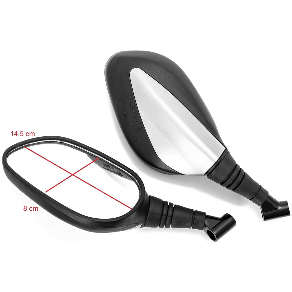 Specchietti Retrovisori Specchi Custom Moto Universali Metallo 8mm Nero - Foto 2